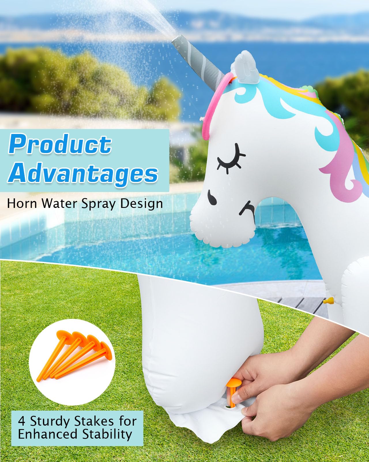 **Inflatable Giant Cactus Sprinkler Toy for Kids - Fun Backyard Water Play, Summer Party, Outdoor Garden Sprinkler for Boys & Girls - Perfect for Pool Parties, Beach Trips & Backyard Fun**