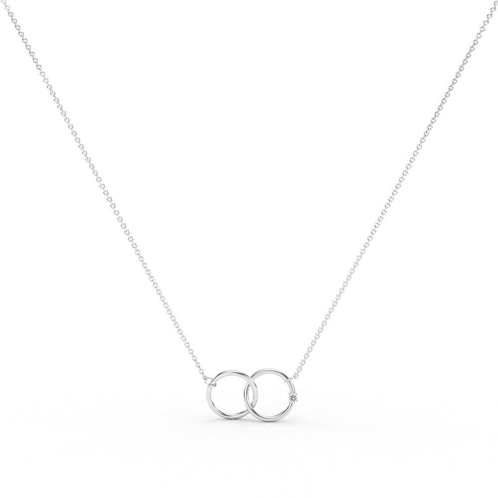 Simple Interlocking Circles Necklace - Minimalist Gold & Silver Layered Pendant for Women | Perfect for Everyday Wear, Date Nights & Gifting