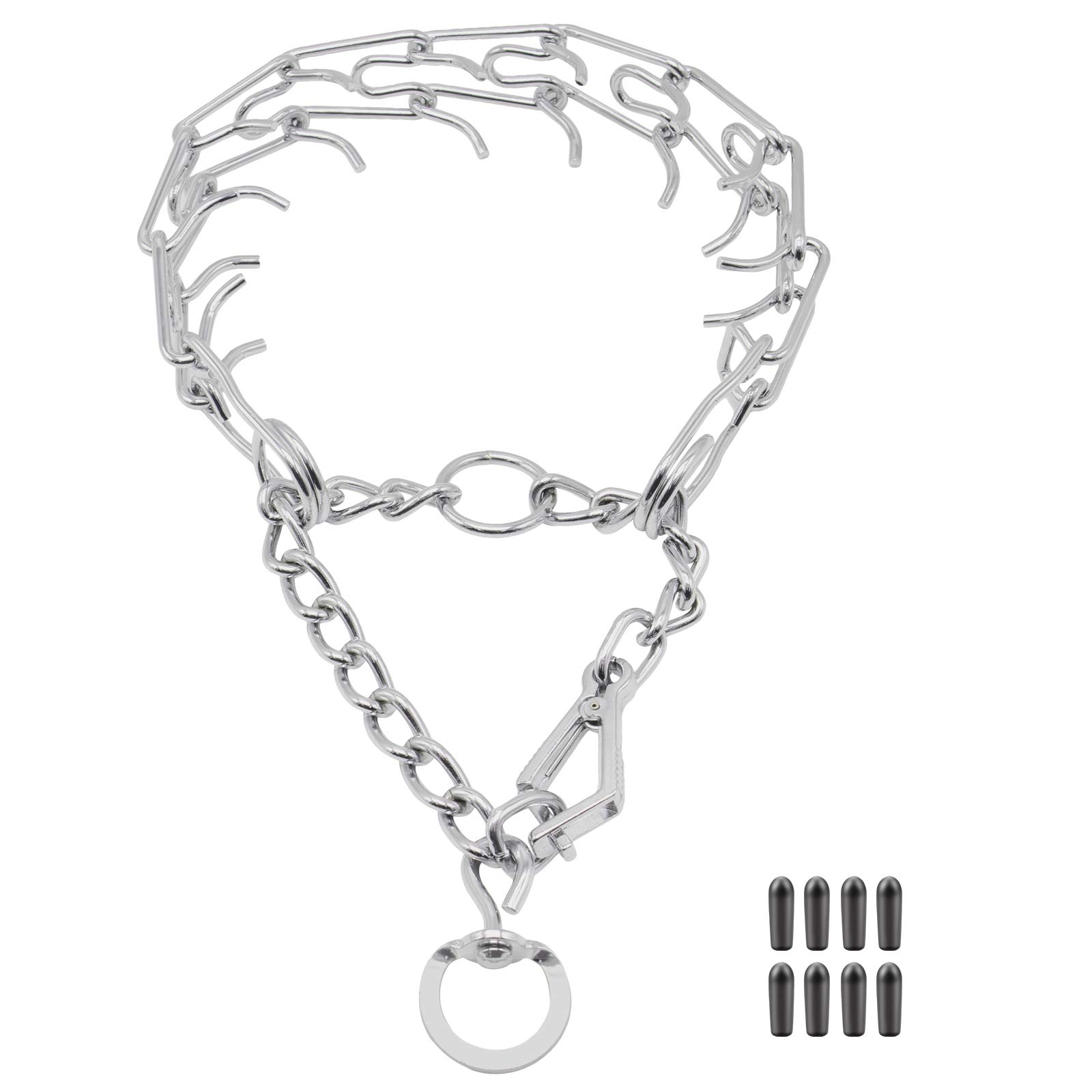Premium Dog Prong Collar - Chrome Plated Training Collar with Quick Release Clip | Adjustable Pinch Collar for Small, Medium & Large Dogs (XL) | Silver Plating for Durability | Perfect for Obedience Training & Behavior Correction