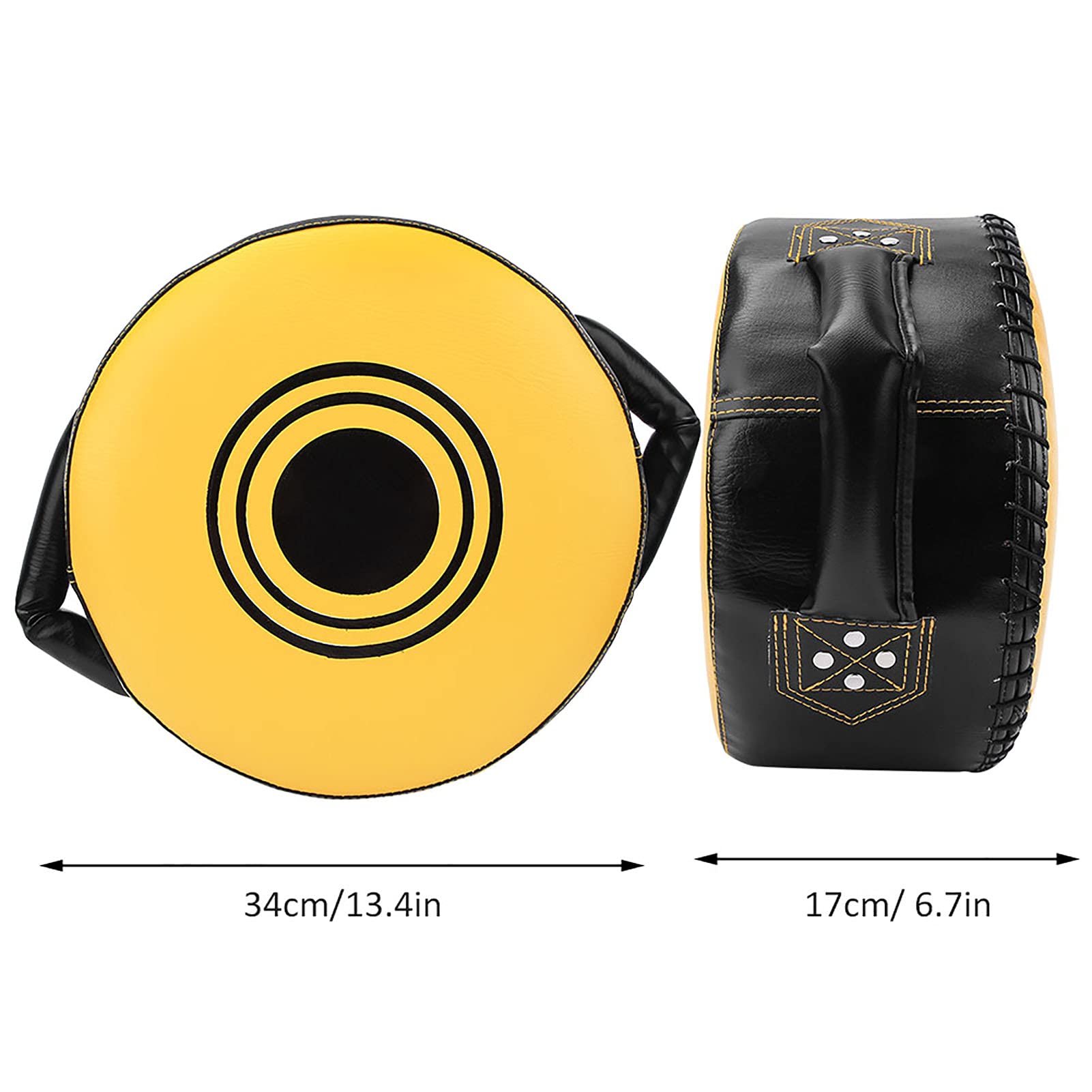 Boxing Punch Shield - Focus & Strength Training Kickboxing Round Pad for Target Practice | Durable Punching Equipment (Yellow) | Perfect for MMA, Muay Thai & Home Workouts