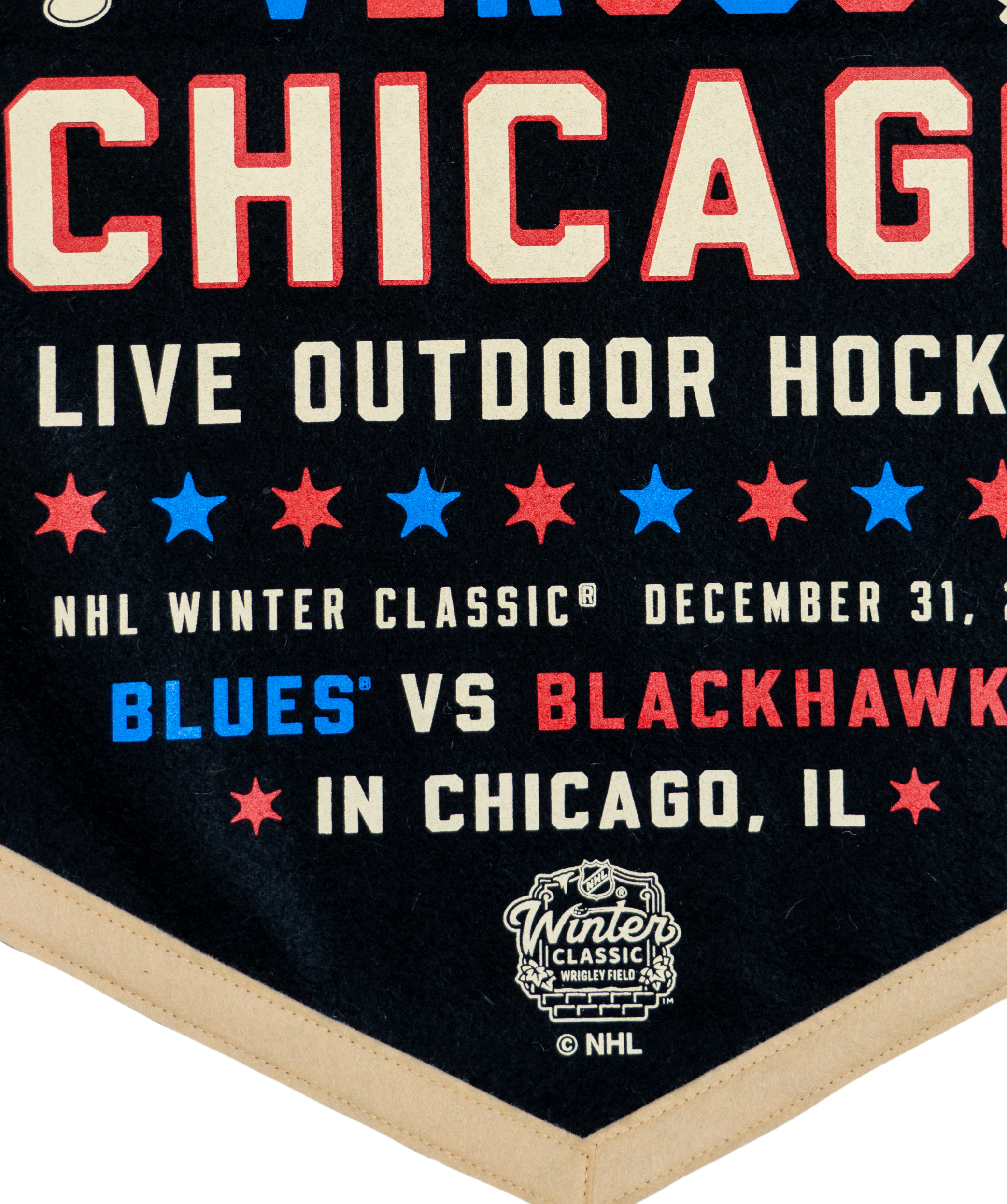 NHL Winter Classic® St Louis Blues vs Chicago Blackhawks Camp Flag - Officially Licensed NHL Merchandise by Oxford Pennant - Perfect for Tailgating, Game Day Decor & Sports Fan Gifts