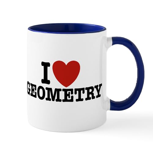 White/Navy Inside - I Love Geometry Mug