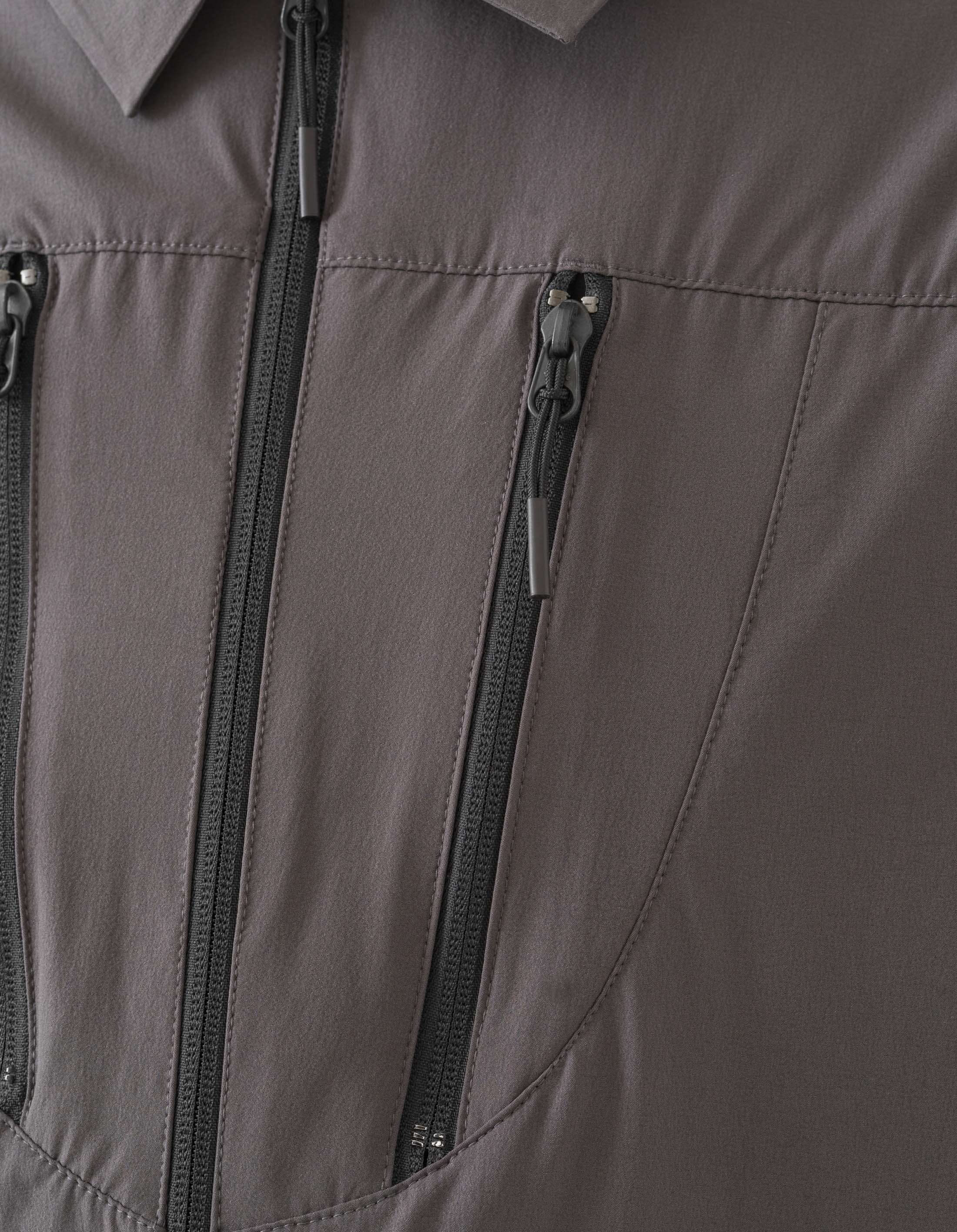 6040 Recycled Nylon Overshirt Charcoal - Eco-Friendly Men's Jacket for Outdoor Adventures & Casual Wear