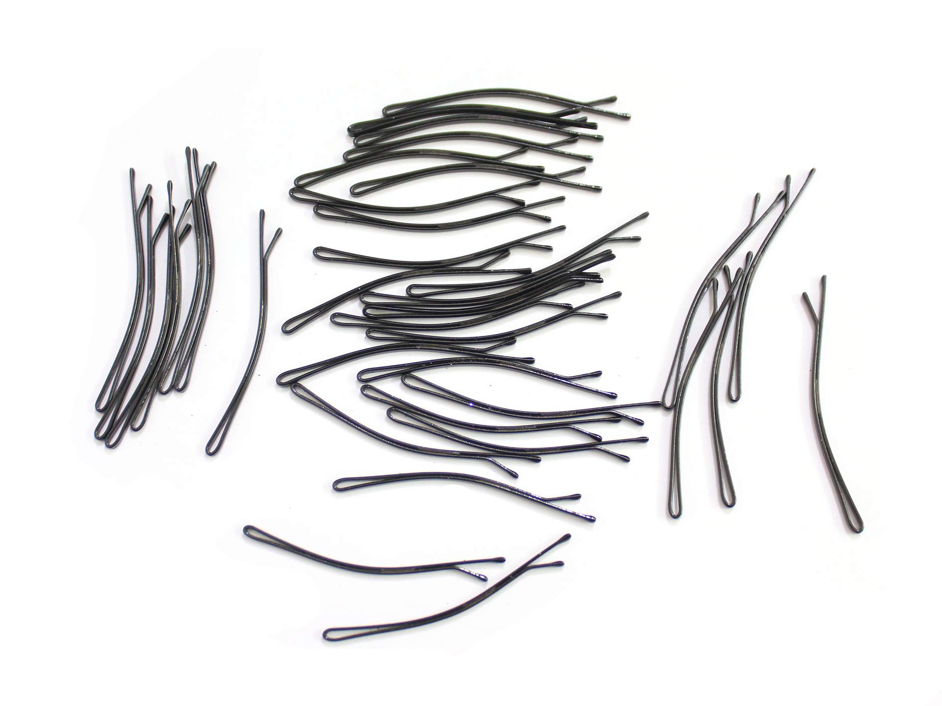 Kalaneet Metal Black Bobby Pins Set - 24 Small (5.5cm) & 24 Large (7cm) Hair Pins for Women - Perfect for Updos, Braids, and Securing Hair Accessories