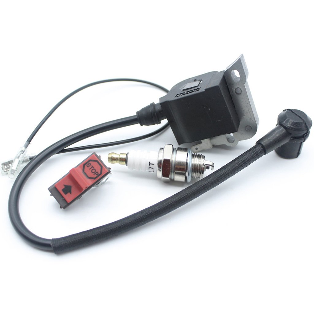 Husqvarna Chainsaw Ignition Coil, On/Off Stop Switch & Spark Plug Replacement Kit - Compatible with Models 50, 51, 55, 61, 254, 257, 261, 262, 266, 268, 272 - Perfect for DIY Repairs & Maintenance