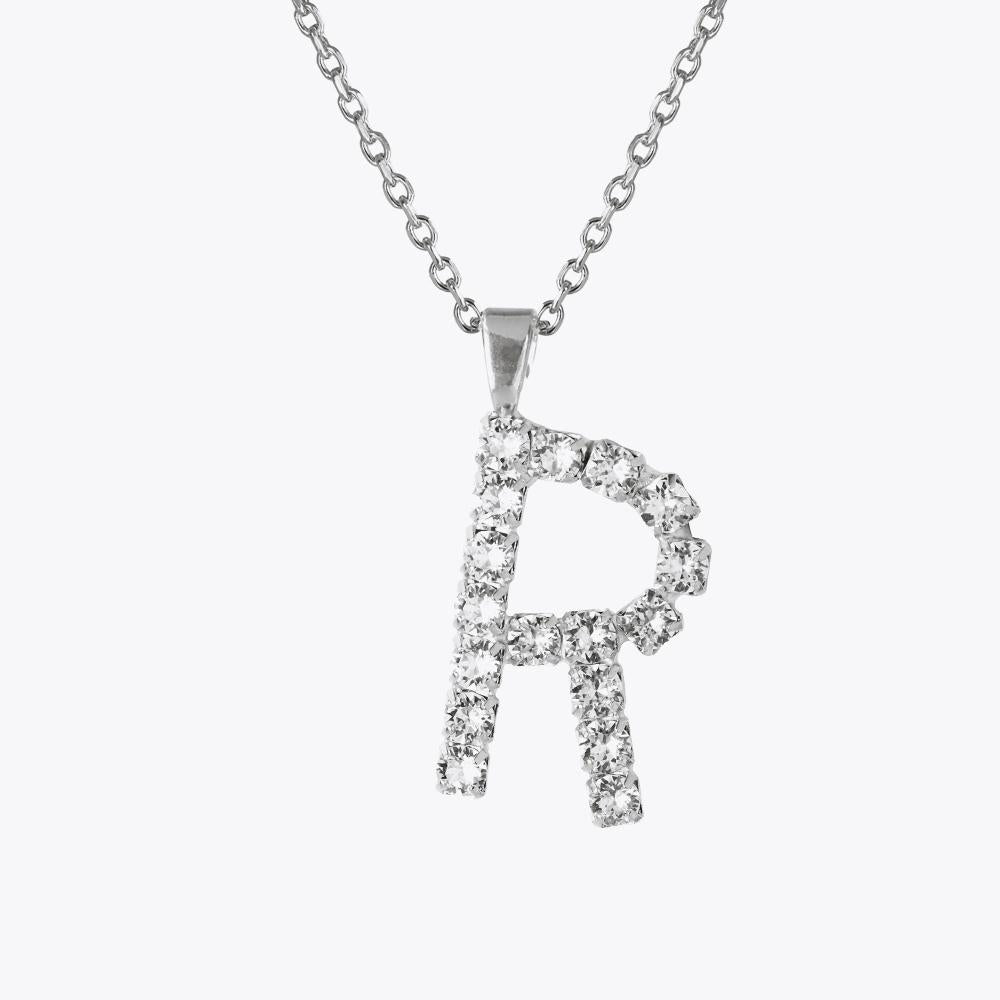 Personalized Letter R Necklace with Crystal Charm - Elegant Initial Jewelry for Women, Perfect for Gifts, Anniversaries & Everyday Wear