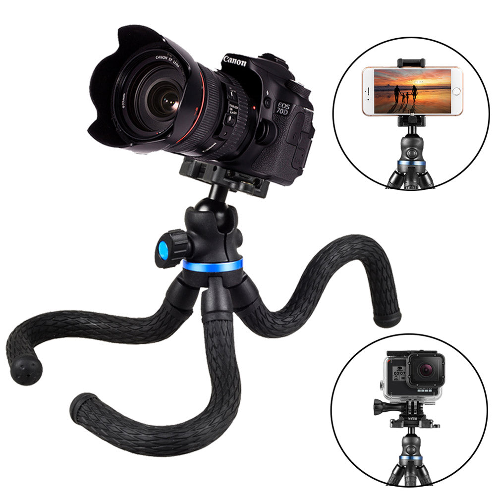 Apexel Flexible Tripod Stand with 3KG Load Capacity - APL JJ10 for Smartphones, DSLR Cameras & Vlogging - Perfect for Travel, Photography & YouTube Content Creation