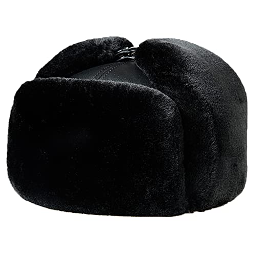 Unisex Winter Aviator Trapper Hat with Ear Flaps - Windproof Waterproof Leather Bomber Hat for Men & Women - Perfect for Skiing, Snowboarding & Outdoor Winter Activities