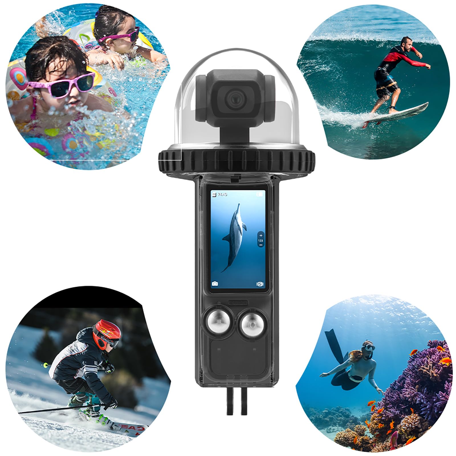 Pocket 3 Action Camera Waterproof Case - IP68 Dustproof & Underwater Housing for Diving, Snorkeling & Extreme Sports - Perfect for GoPro Hero, DJI Osmo Action Accessories