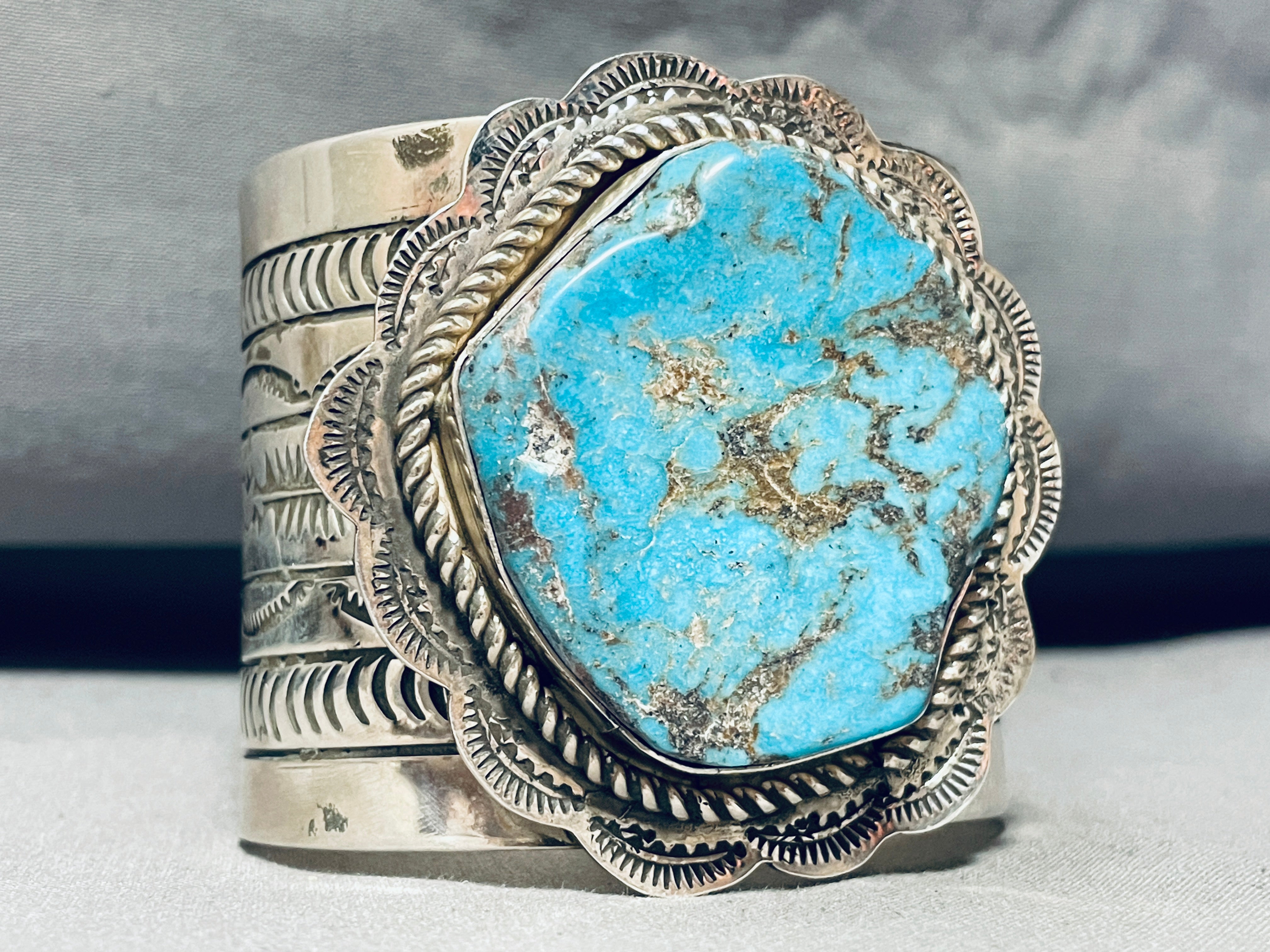 179 Grams Navajo Turquoise Sterling Silver Bracelet for Women - Handmade Native American Jewelry for Boho, Western & Casual Outfits