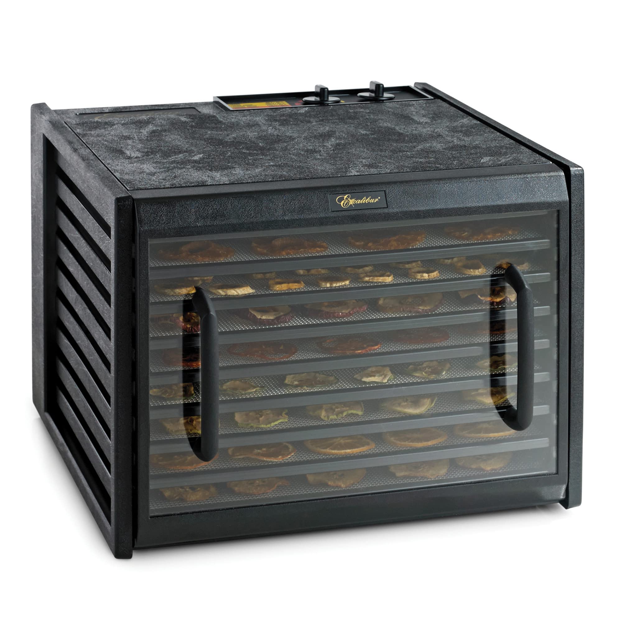 Excalibur 3926TCDB 600W Electric Food Dehydrator with Clear Door - 9 Stainless Steel Trays, 26-Hour Timer, Adjustable Temperature Control & Auto Shut Off - Perfect for Drying Fruits, Vegetables, Jerky & Herbs at Home