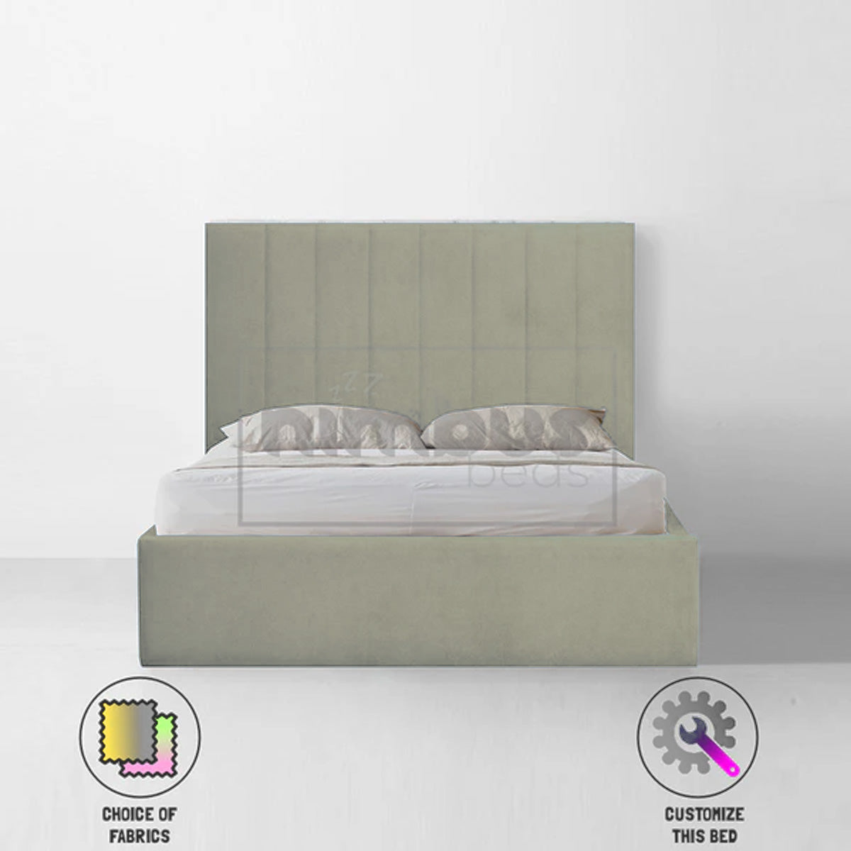 Vertical Panel Bed Frame - Modern Queen Size Bed with Sturdy Metal Frame & Easy Assembly - Perfect for Small Spaces, Apartments & Guest Rooms