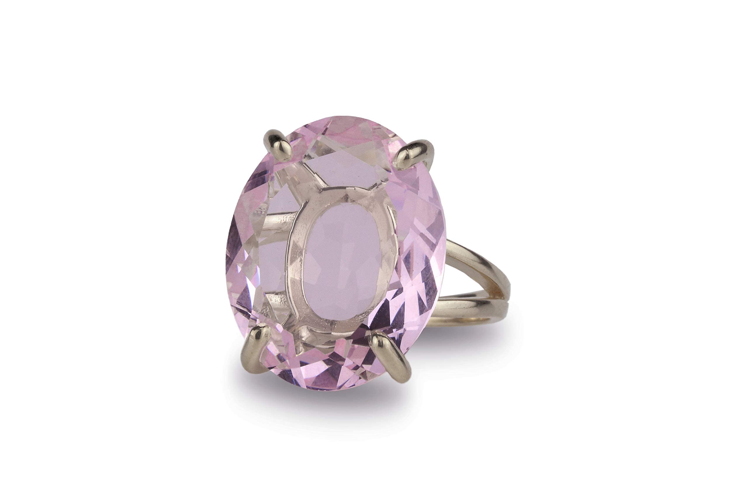 16x20mm Rose Quartz Gemstone Ring for Women - 14k Rose Gold Oval Ring - Handmade Elegant Jewelry for Occasions, Gifts & Everyday Wear | Perfect for Valentine's Day, Anniversary & Date Night