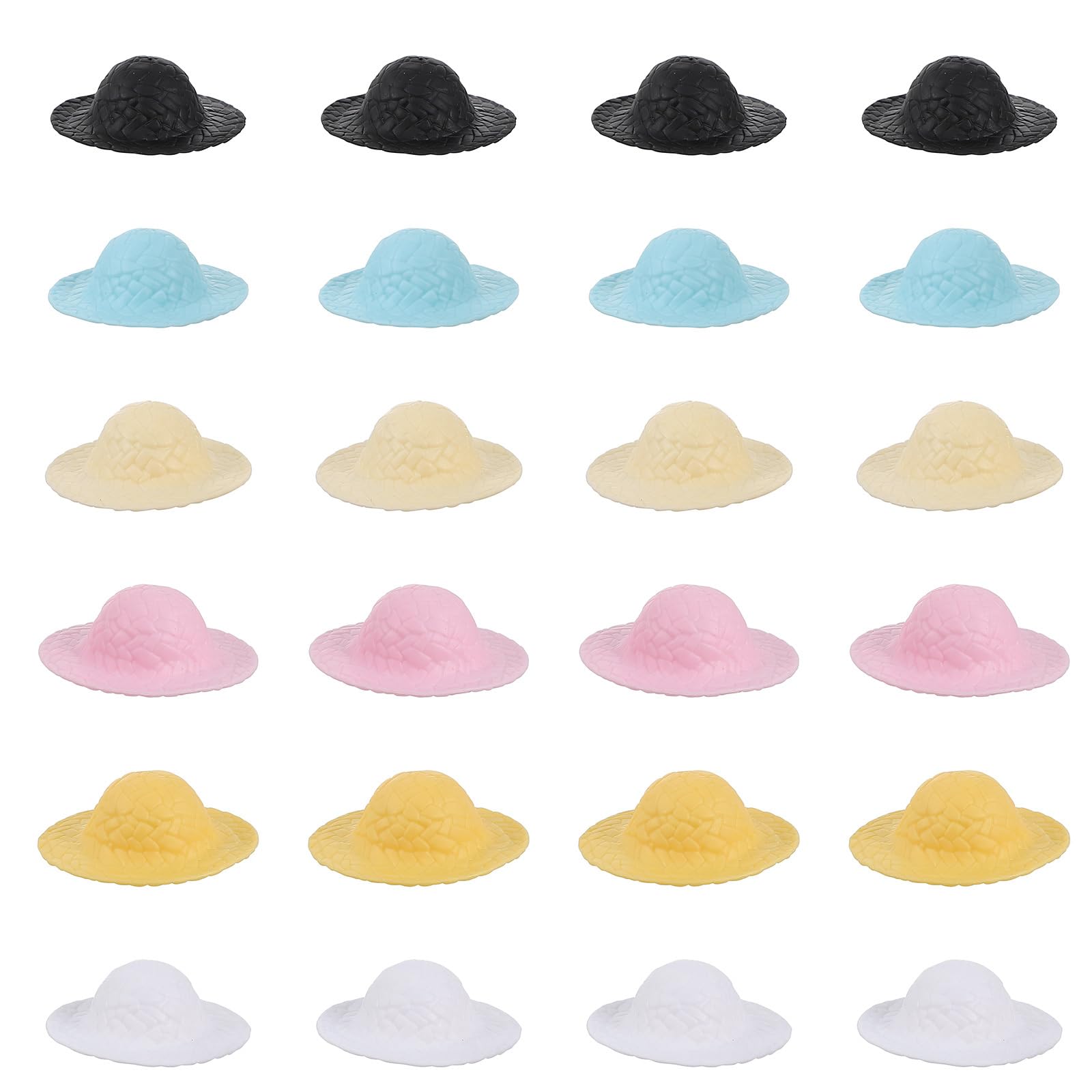 Miniature Doll Straw Hats Collection - 24 Tiny Hats for 6-12 inch Dolls - Perfect for DIY Crafts, Dollhouse Decor, and Fashion Accessories