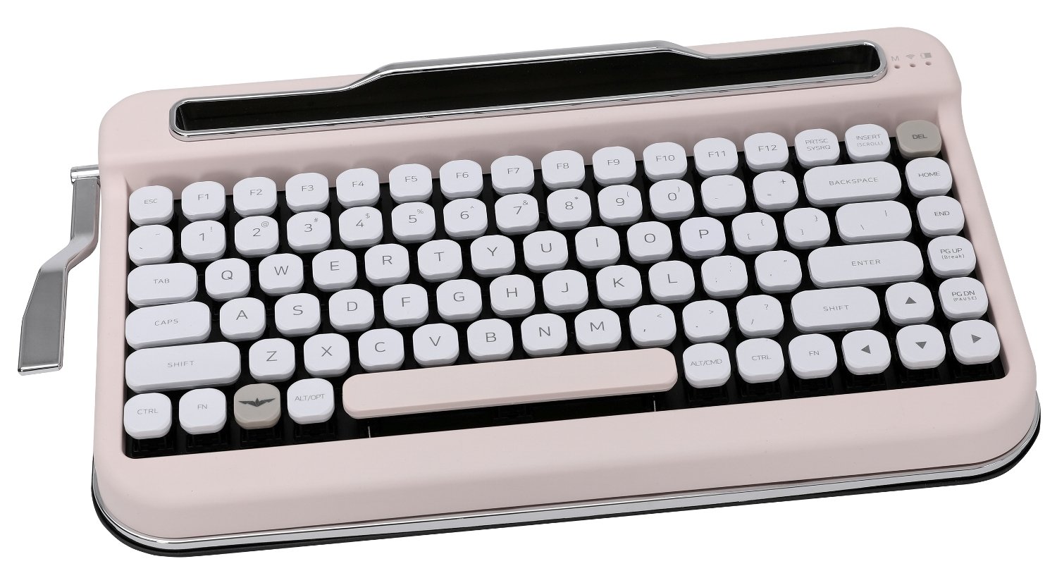 Wireless Bluetooth Mechanical Keyboard with Diamond Keycap - Cherry MX Red Switches, Baby Pink | US Layout | Perfect for Gaming, Office Work & Typing on PC/Mac/iPad