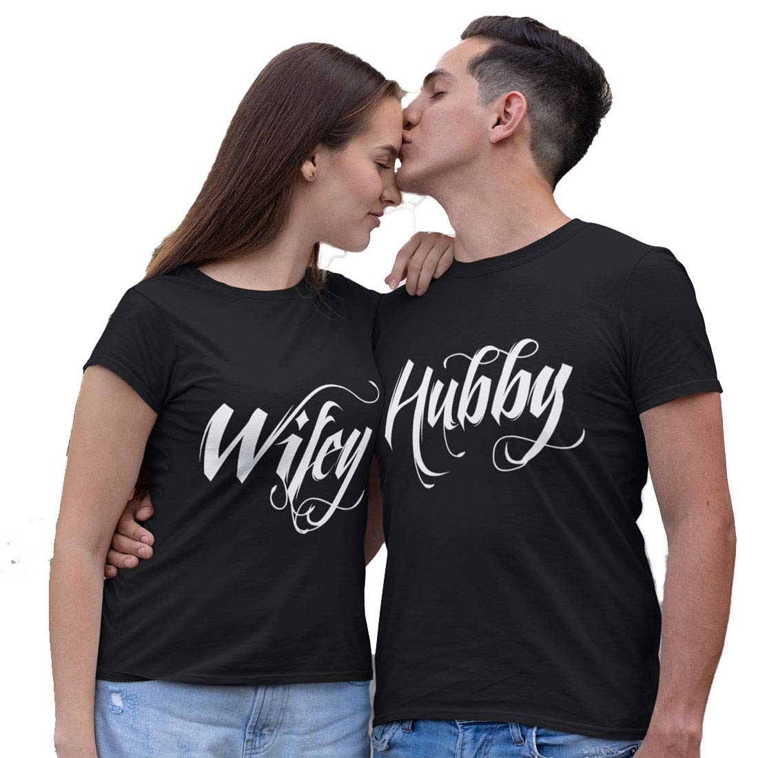 Newlywed Matching Couples T-Shirts - Hubby & Wifey Shirts for Honeymoon & Anniversary Gifts - Perfect for Romantic Getaways & Couple Photos