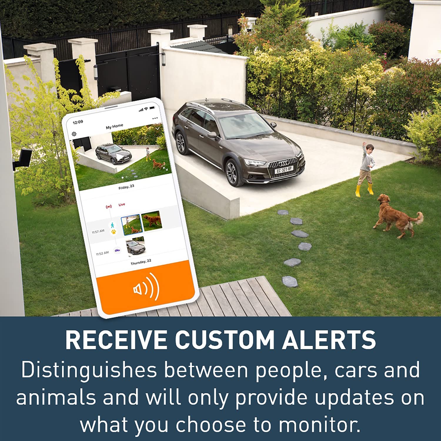 Netatmo Outdoor Security Camera - Wireless Smart WiFi Camera with 105dB Alarm, Built-in Floodlight & Motion Detection | NOCSUS Certified | Ideal for Home, Garage & Backyard Surveillance