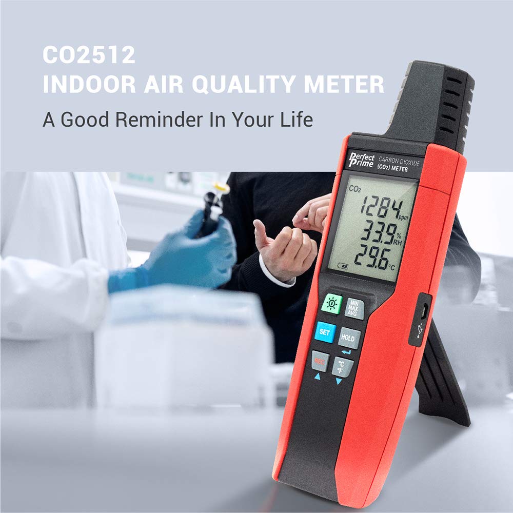 CO2512 High Concentration (30,000 ppm) USB CO2 Carbon Dioxide Monitor with Temperature & Humidity Data Logger - Indoor Air Quality Meter for Home, Office, and Greenhouse