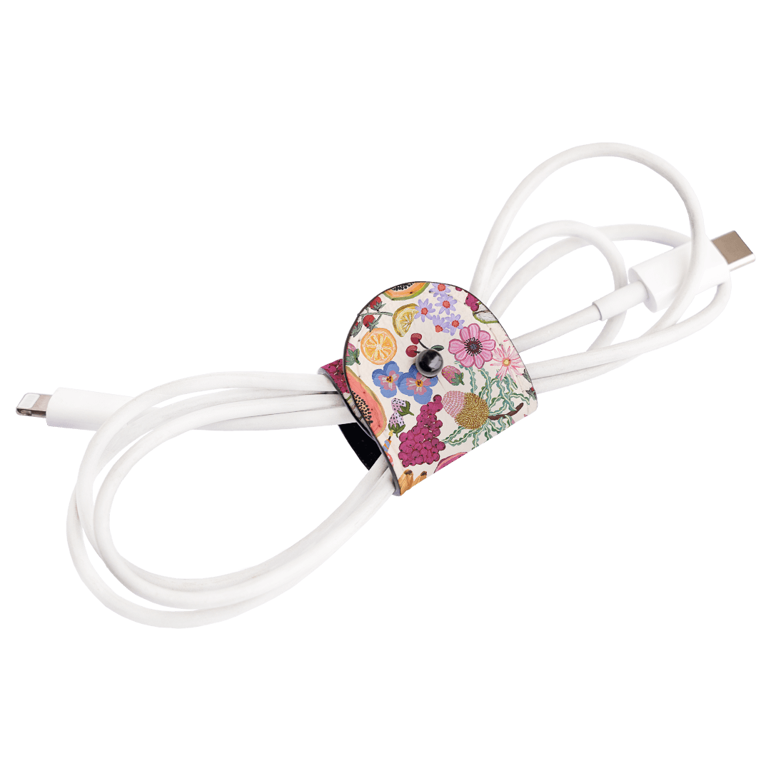 Summer Loving Cable Wrap - Soft & Stylish Phone Charger Organizer for Home, Office & Travel - Tangle-Free Cord Management Solution