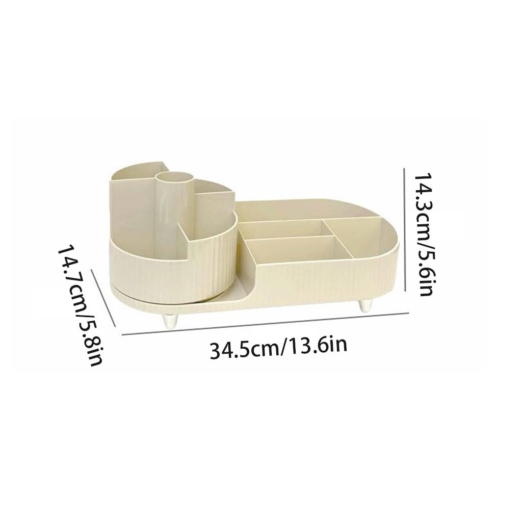 Stylish Large Capacity Rotatable Plastic Pen Holder - Office & Home Desktop Organizer for Stationery Storage | Perfect for Desk, Study & Workspace Organization