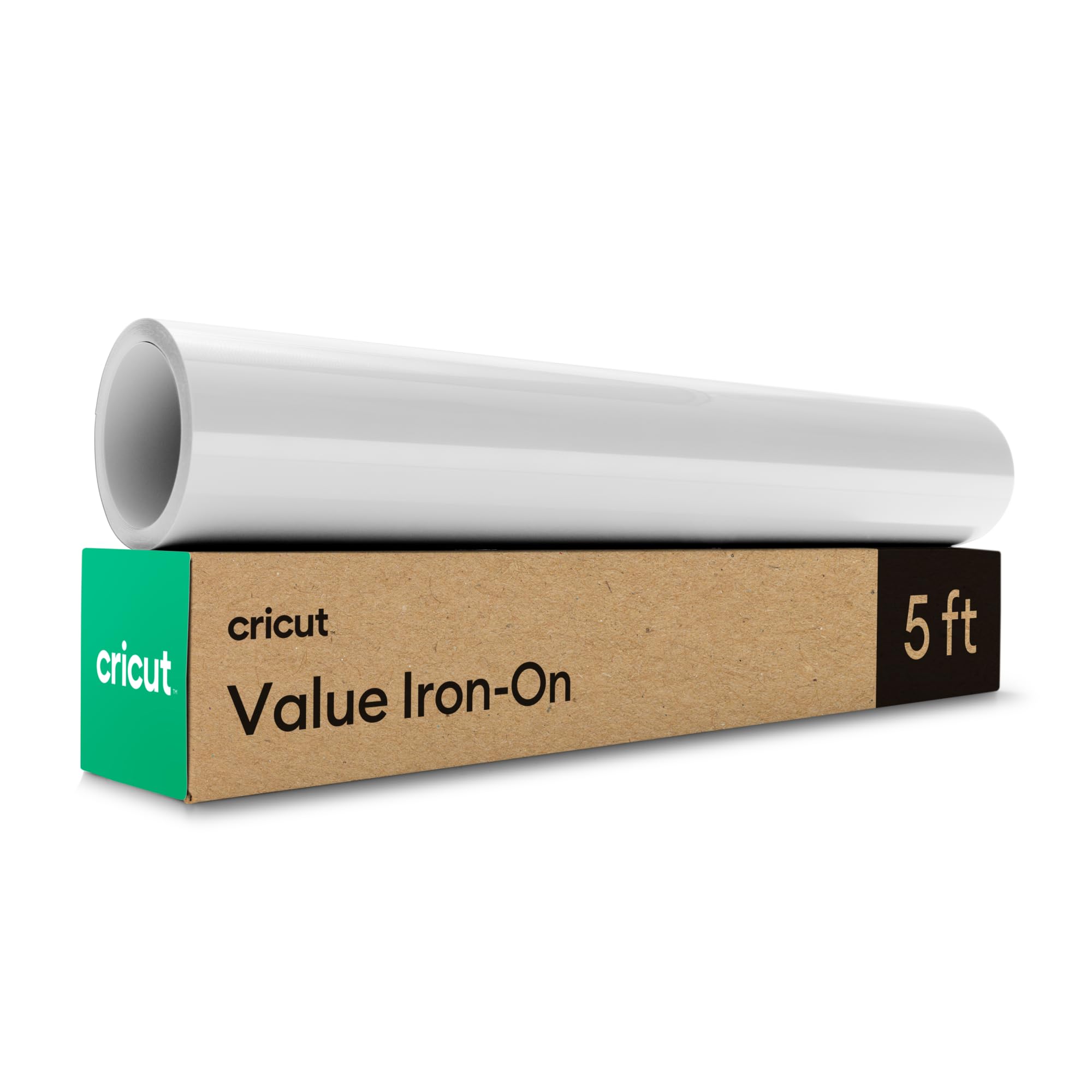 Cricut® White Iron-On Heat Transfer Vinyl (HTV) - 12 in x 5 ft Roll for DIY T-Shirts, Bags & Crafts | Machine Washable & Durable