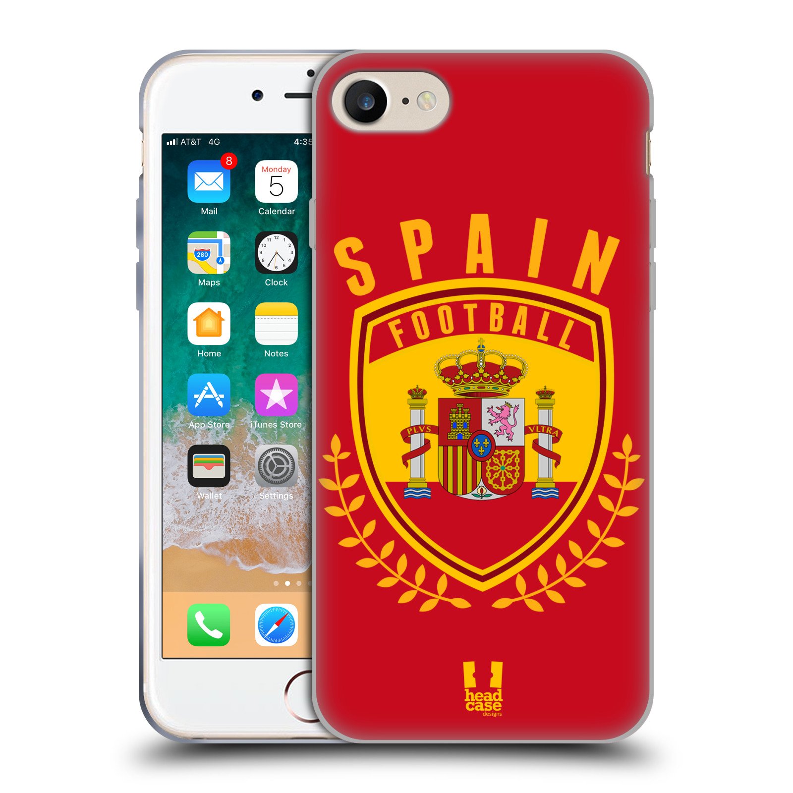 Spain Football Crest Soft Gel Phone Case for Apple iPhone 7/8/SE (2020 & 2022) - Durable Protective Cover for Soccer Fans | Perfect for Match Days & Team Support