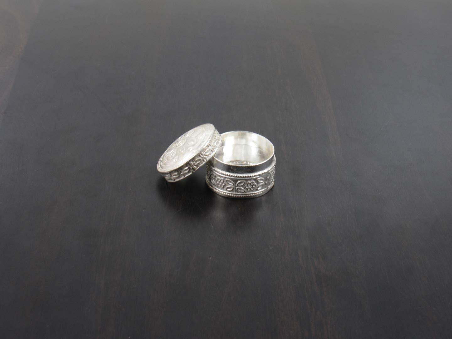 Pure Silver Sindoor Box for Women - Elegant Kumkum Holder for Indian Wedding & Pooja Ceremonies | Traditional Silver Pooja Items with Potli Bags (Pack of 5) | Perfect as Bridal Return Gifts & Religious Offerings