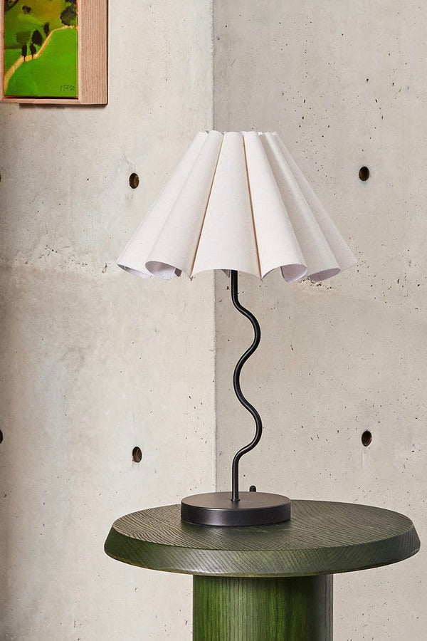 Stylish Cora Black Natural Table Lamp - Modern Home & Office Lighting for Bedroom, Living Room, and Study