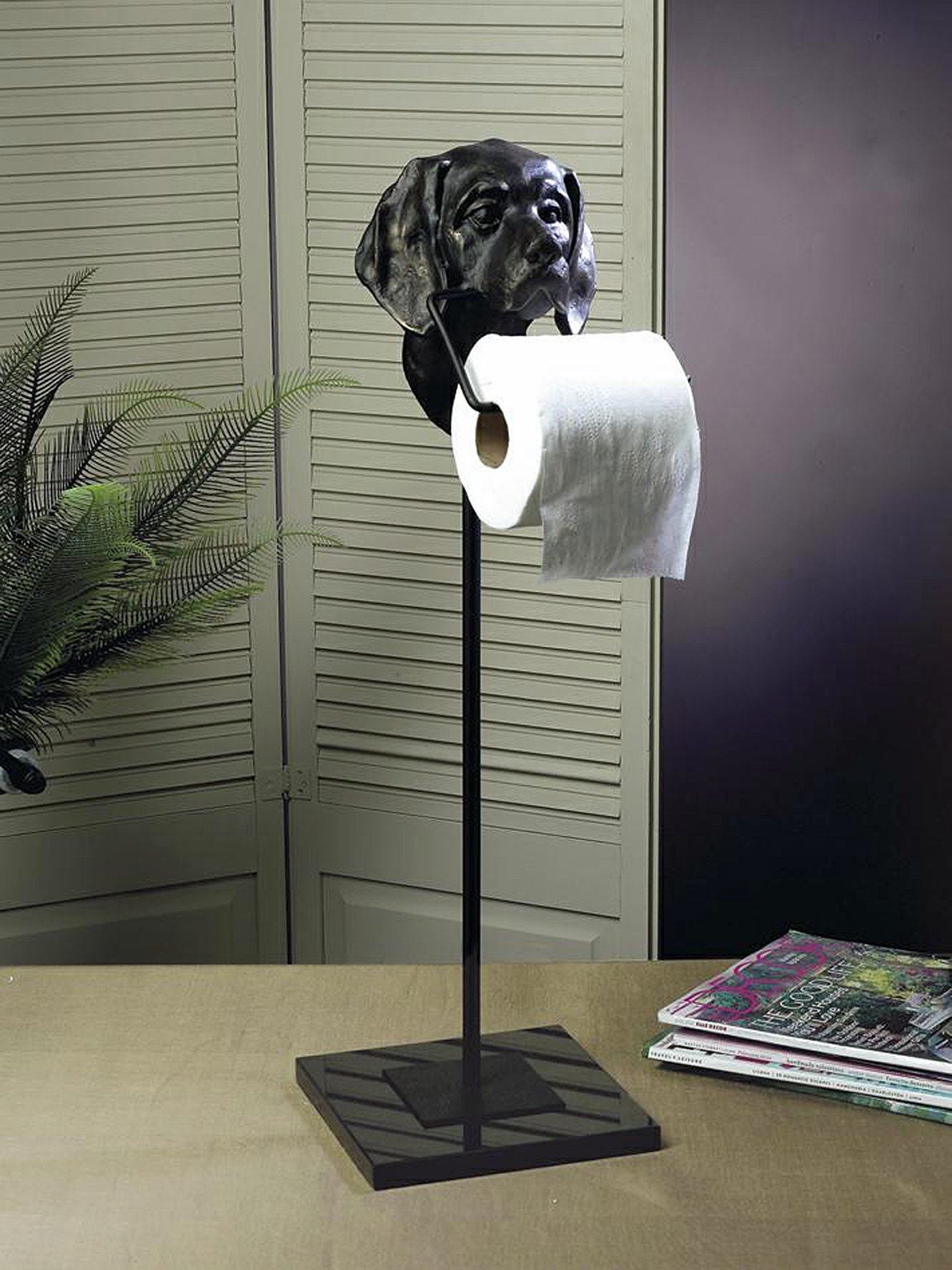 Labrador Retriever Toilet Paper Holder - Rustic Bathroom Tissue Roll Stand - Dog-Themed Home Decor for Farmhouse, Cabin & Pet Lover's Bathroom Accessories