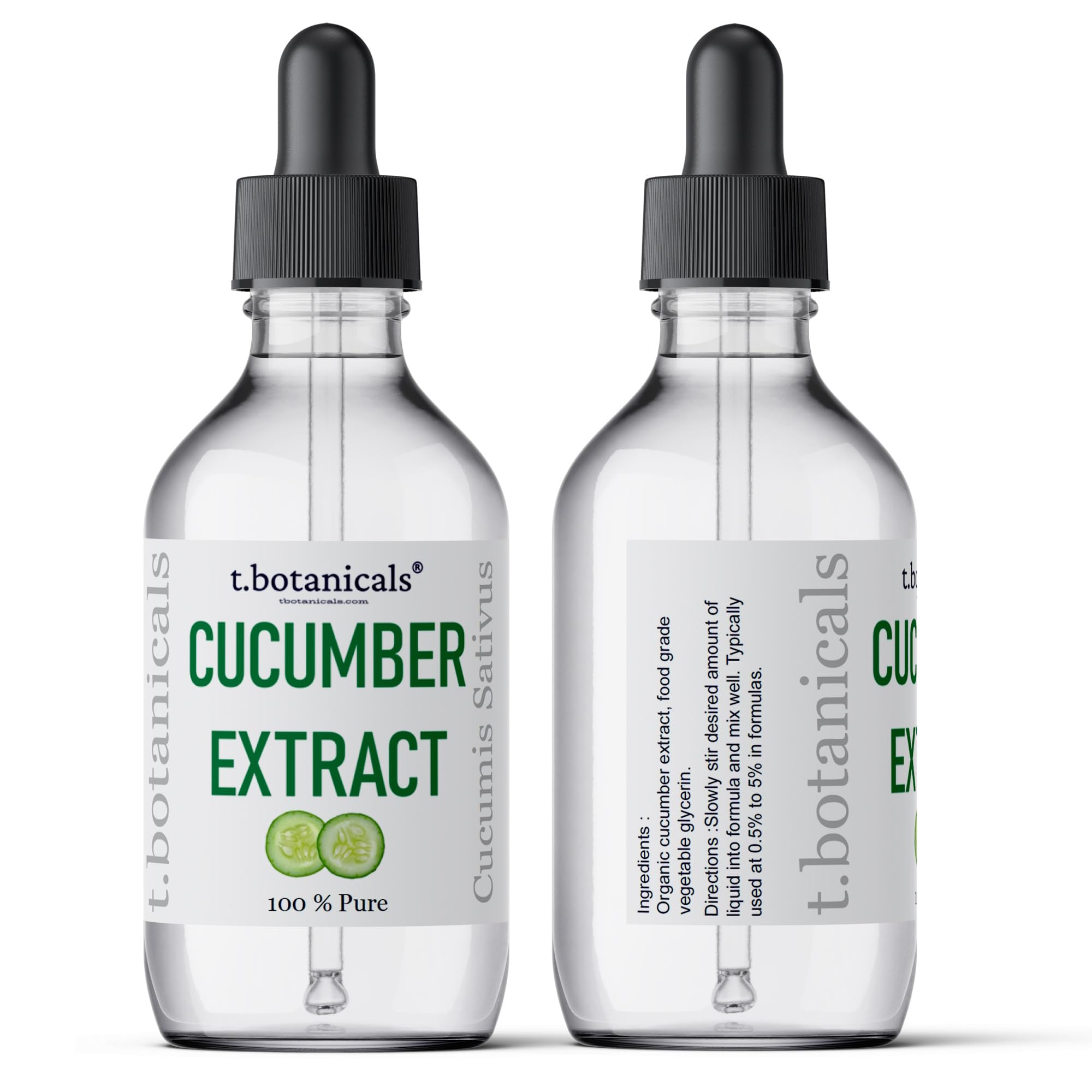 Pure Cucumber Extract Liquid Glycerite - Alcohol-Free Facial Serum for Skin Care | Natural Ingredient for DIY Face Wash, Masks, Body Lotions, Shampoo & Conditioner Recipes (1 oz) | Perfect for Sensitive Skin & Organic Cosmetic Formulations