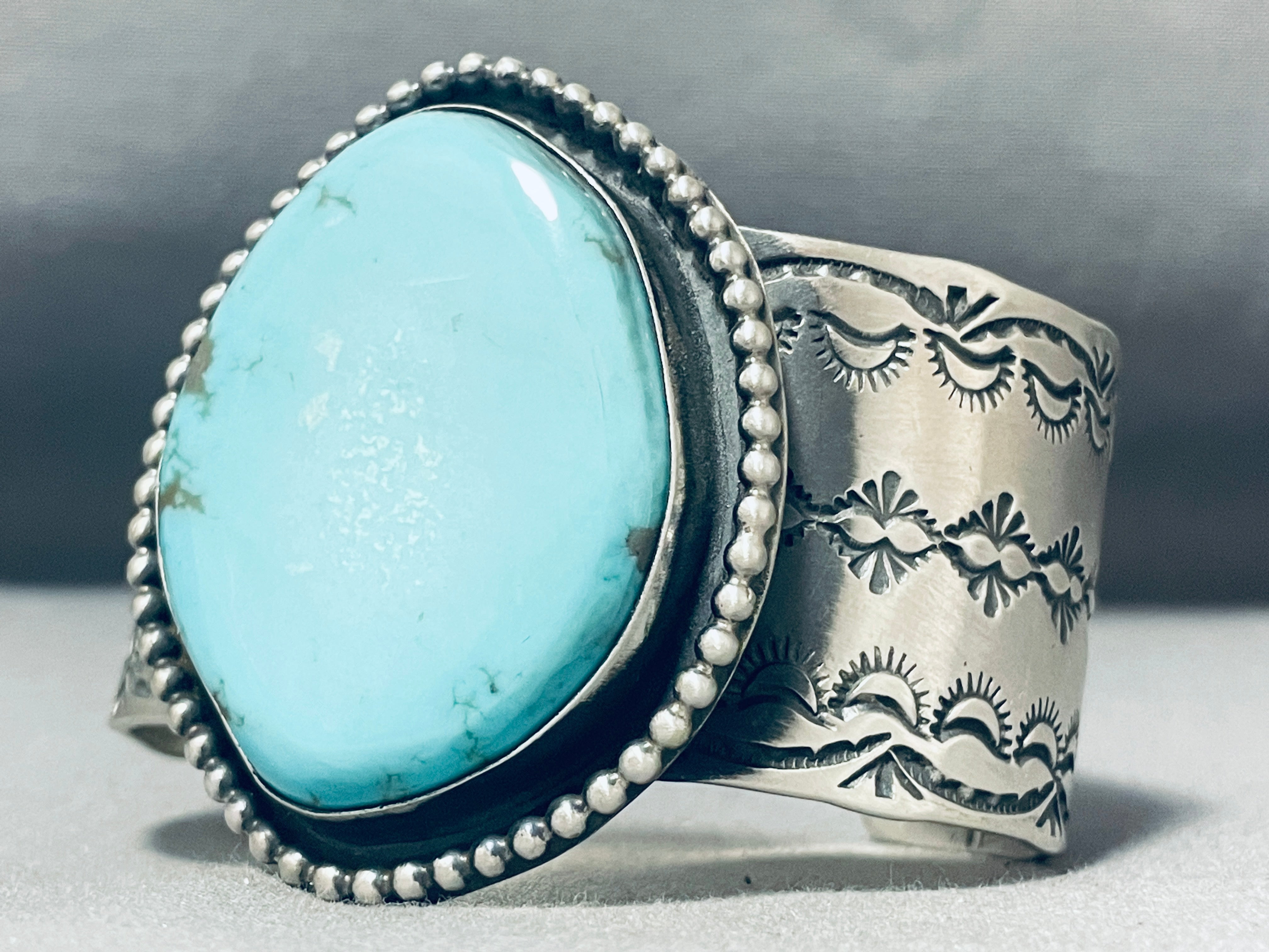 Authentic Navajo Turquoise Sterling Silver Bracelet - 102g Heavy Weight Handmade Native American Jewelry for Women, Gift & Boho Fashion Accessory
