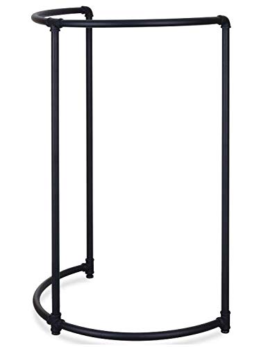 Heavy Duty Black Industrial Pipe Clothing Rack - Half Round Matte Black Hanger for Closet Organization | Sturdy Garment Rack for Bedroom, Laundry Room & Retail Store Display