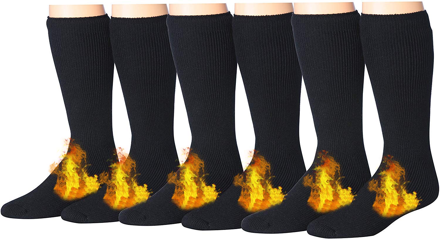 James Fiallo Men's Thick Thermal Socks - Insulated Heated Winter Socks for Extreme Cold Weather - Perfect for Skiing, Hiking & Outdoor Activities