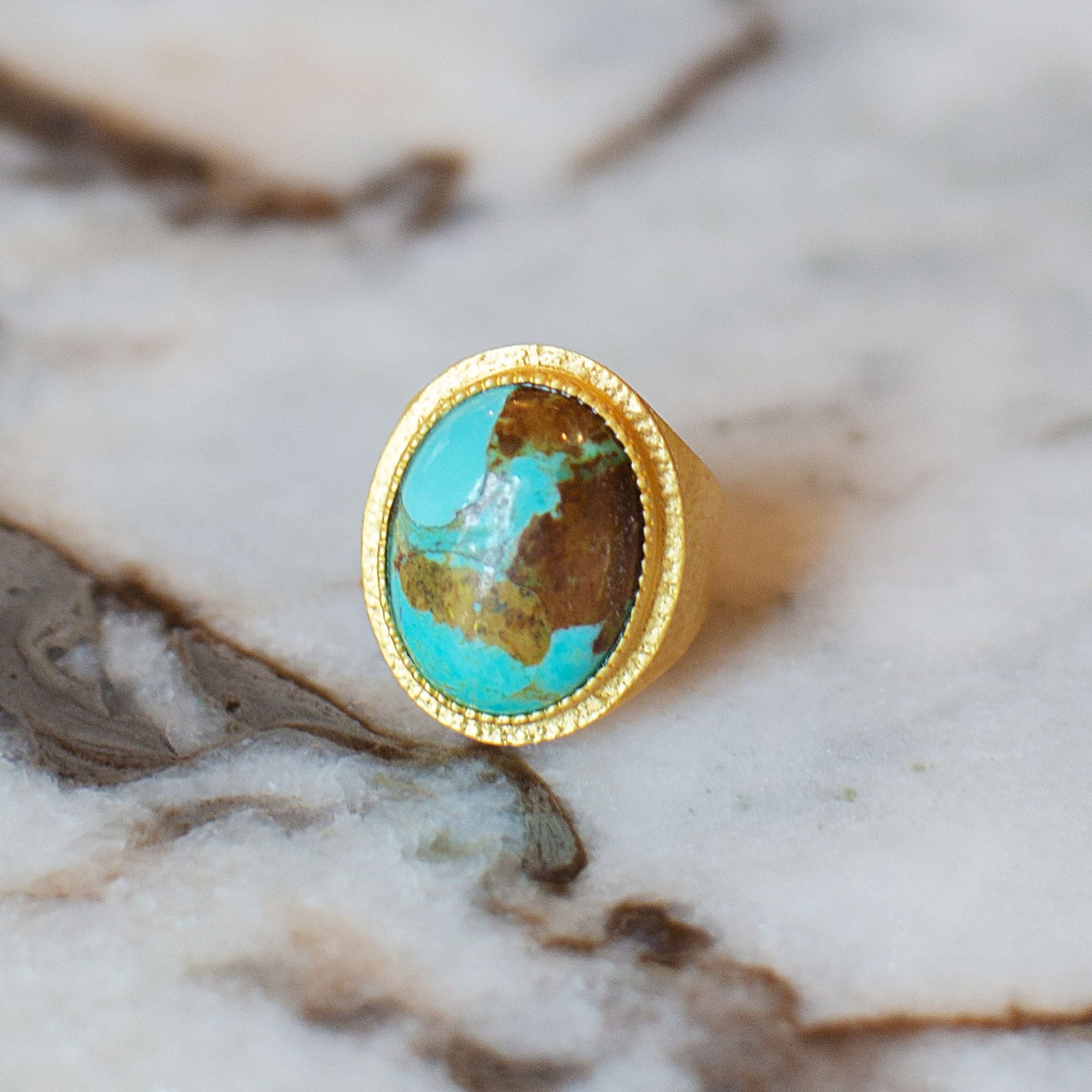 Blue Lagoon Statement Ring - Turquoise Gemstone Jewelry for Women | Elegant Boho Fashion Accessory for Parties, Weddings & Everyday Wear