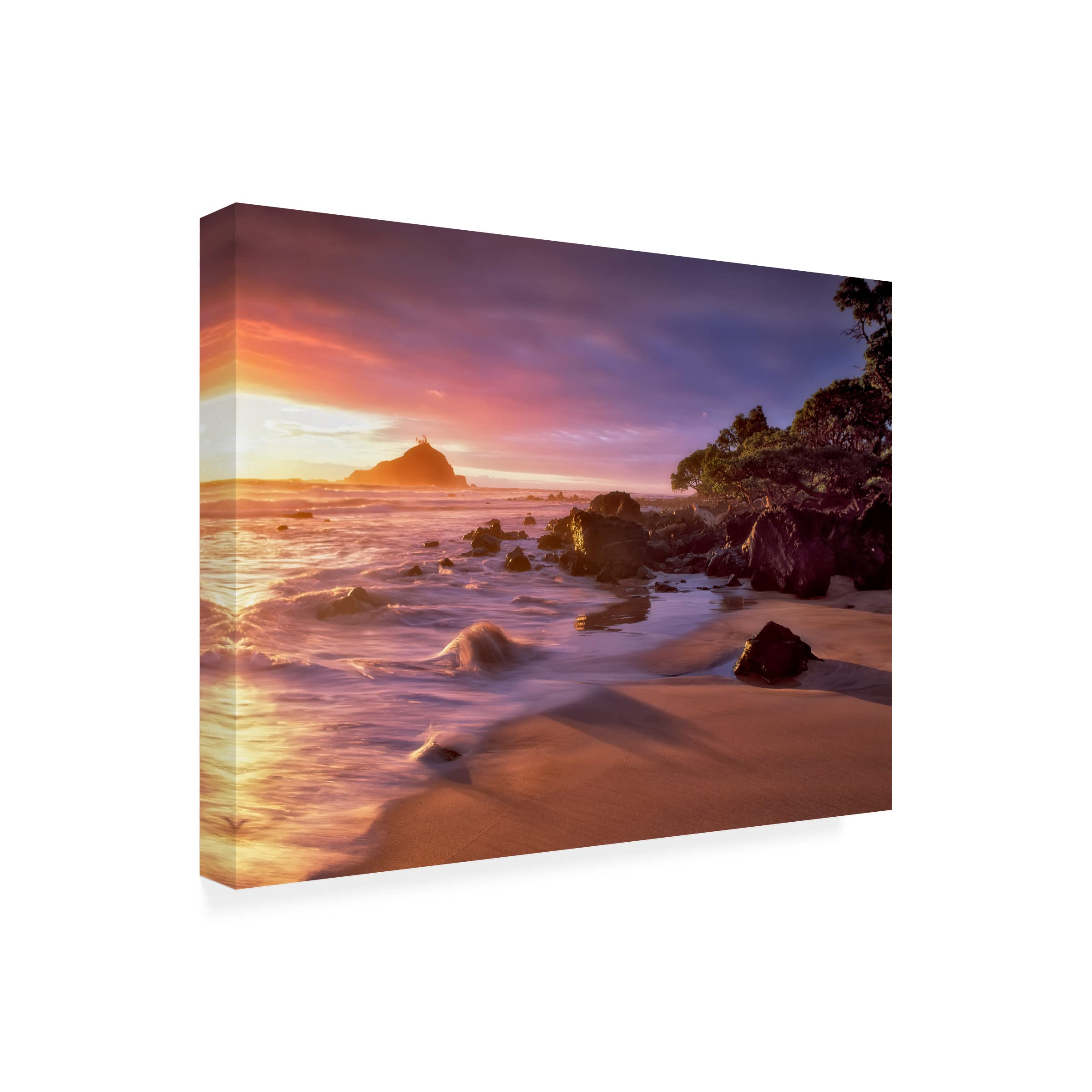 Dennis Frates Rocky Coast 4 Canvas Wall Art Print - Coastal Landscape Painting for Living Room, Bedroom & Office Decor | Trademark Fine Art Collection