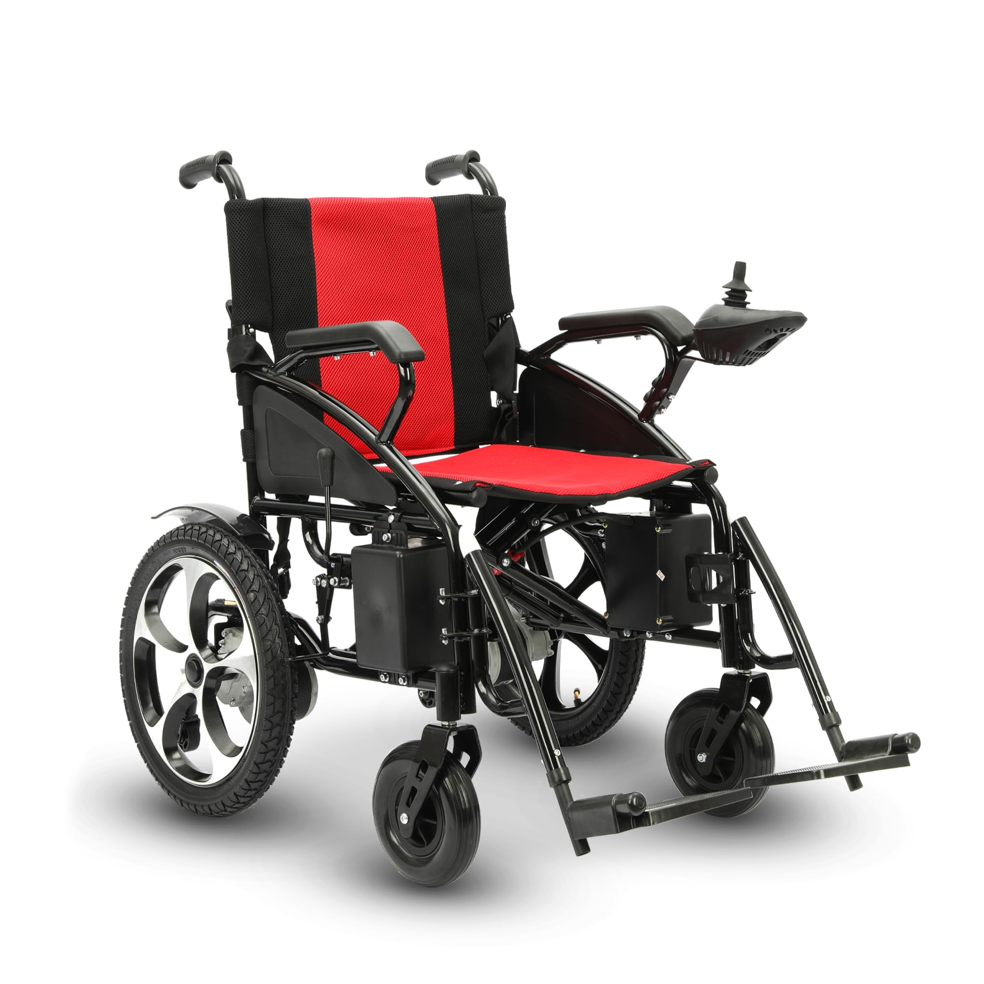 Culver Artemis Heavy Duty All-Terrain Electric Wheelchair for Adults & Seniors - 2x Motor Foldable Power Wheelchair (Red) | Ideal for Outdoor Adventures, Travel, and Daily Mobility