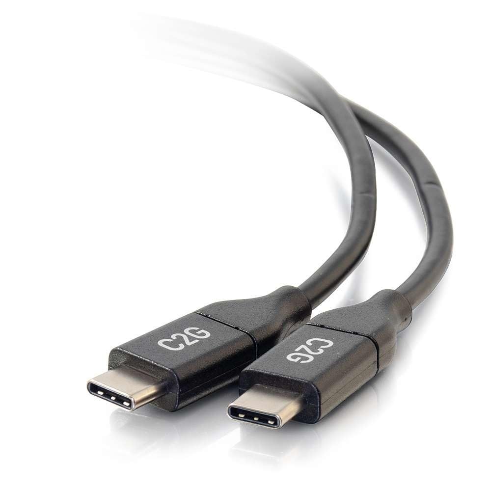 C2G USB 2.0 Type C to Type C Cable 6ft (1.82m) - High Speed Charging & Data Sync Cable for MacBook Pro, Samsung Galaxy, Nintendo Switch & More - Durable Black Nylon Braided Cord for Home/Office/Travel