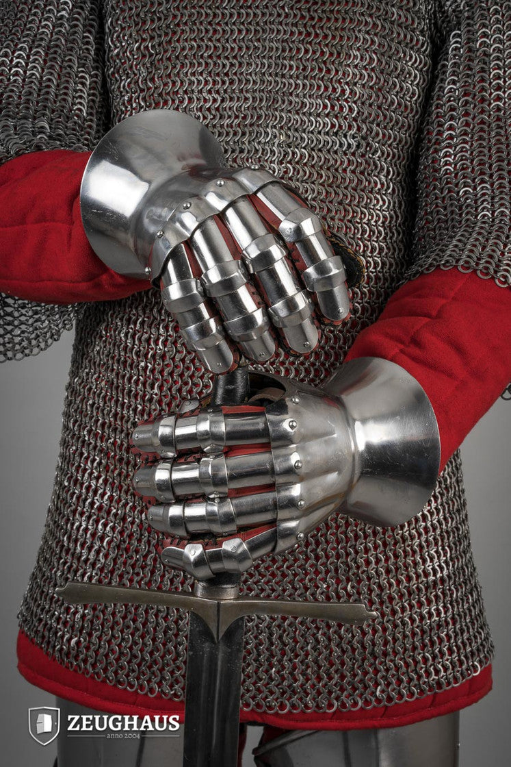 1.6mm Polished Hourglass Gauntlets - Premium Stainless Steel Armor Gloves for Cosplay, LARP & Medieval Reenactment | Perfect for Renaissance Fairs, Theater Performances & Costume Parties