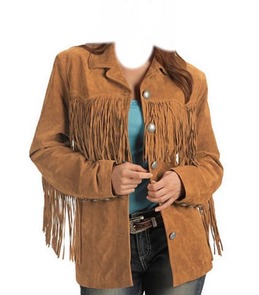 Women's Western Fringe Leather Jacket - XL | Vintage Cowgirl Style Jacket for Women | Perfect for Rodeo, Country Music Festivals & Western Fashion Outfits