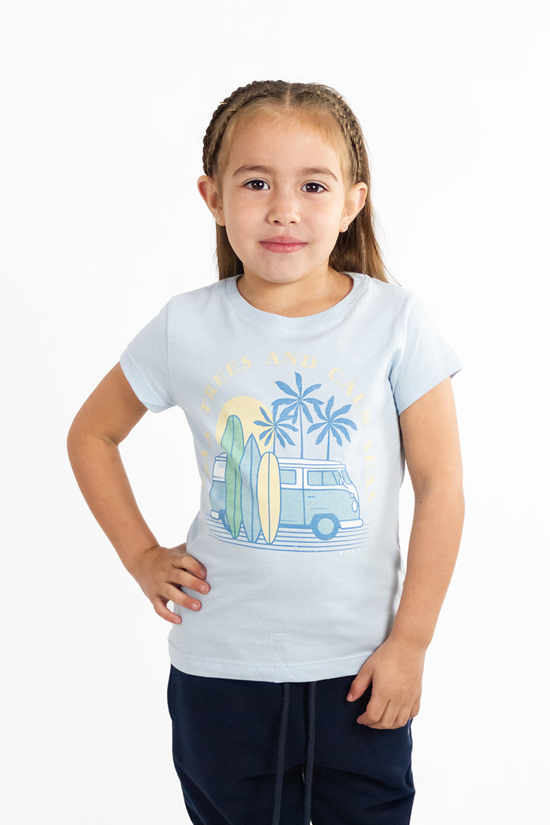 Roxy Kids Van Living T-Shirt for Girls - Soft Cotton Comfortable Tee for Casual Wear, Travel & Outdoor Adventures