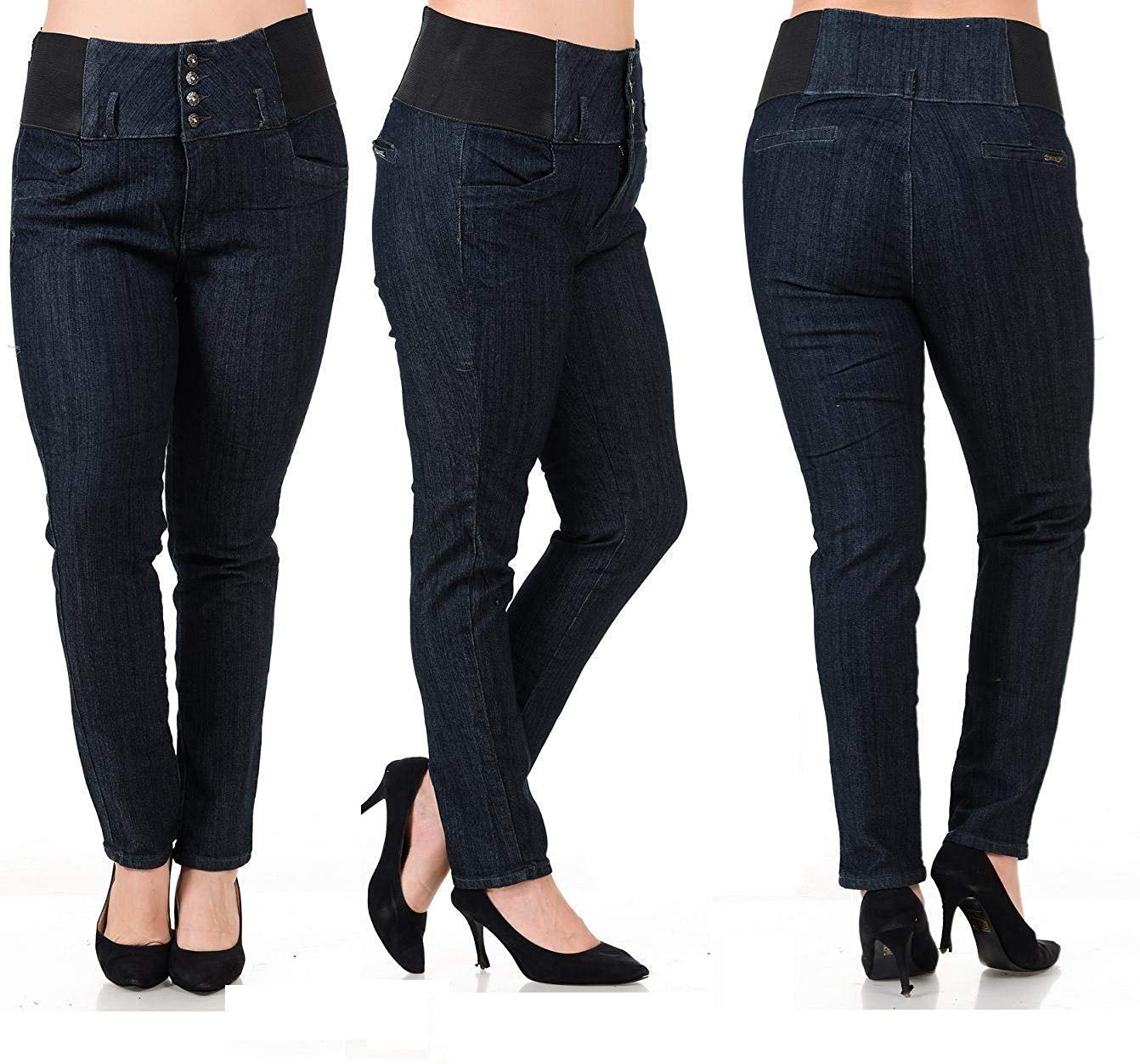 BLA Premium Women's Plus Size Stretch Maternity Jeans - Comfortable Black Denim Pants for Pregnancy & Postpartum | Perfect for Work, Casual Wear & Everyday Comfort