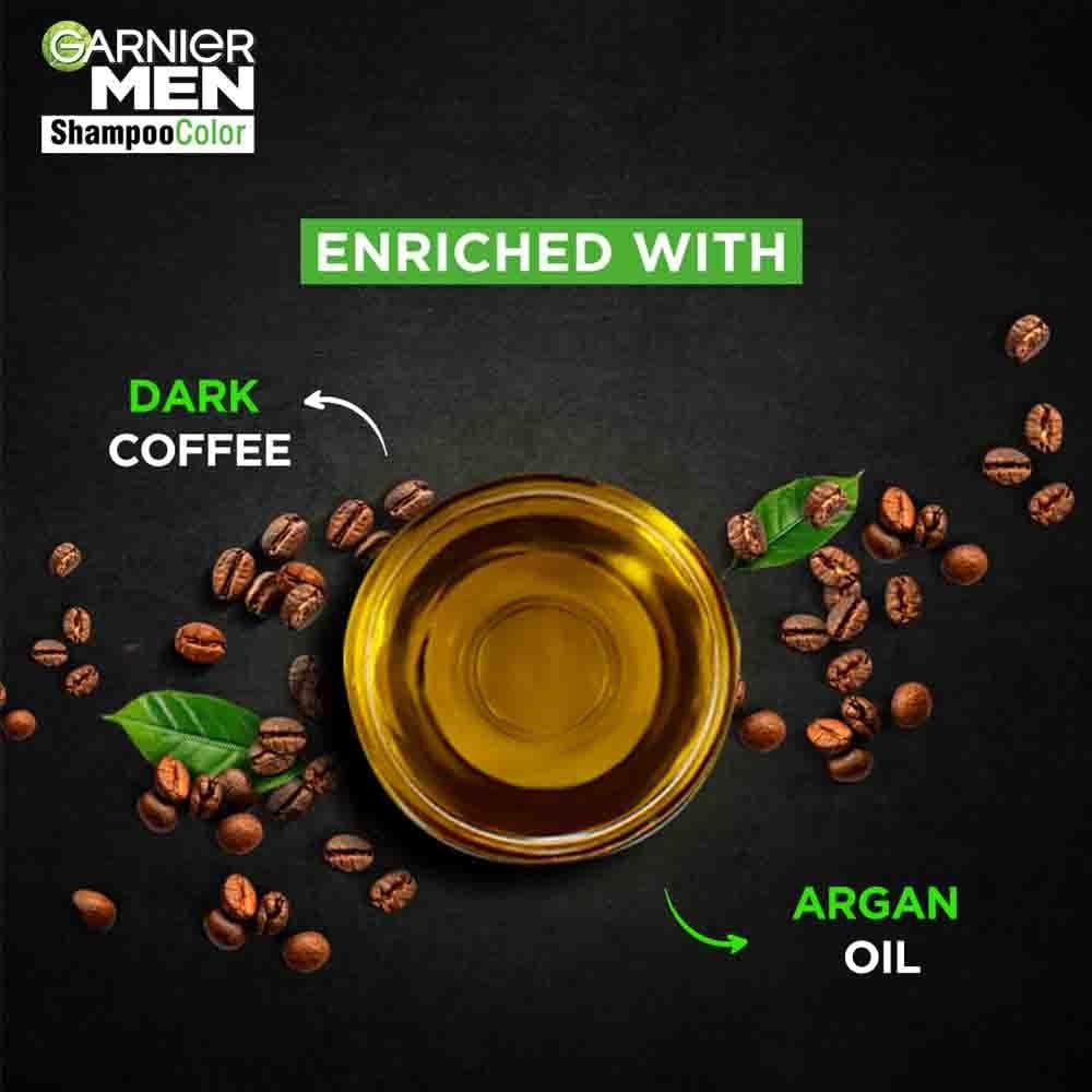 Garnier Men Shampoo Hair Color Shade 3.0 Brown Black - Pack of 6 | Permanent Hair Dye for Men | Covers Gray Hair | Easy Application at Home | Salon-Quality Results for Natural-Looking Color