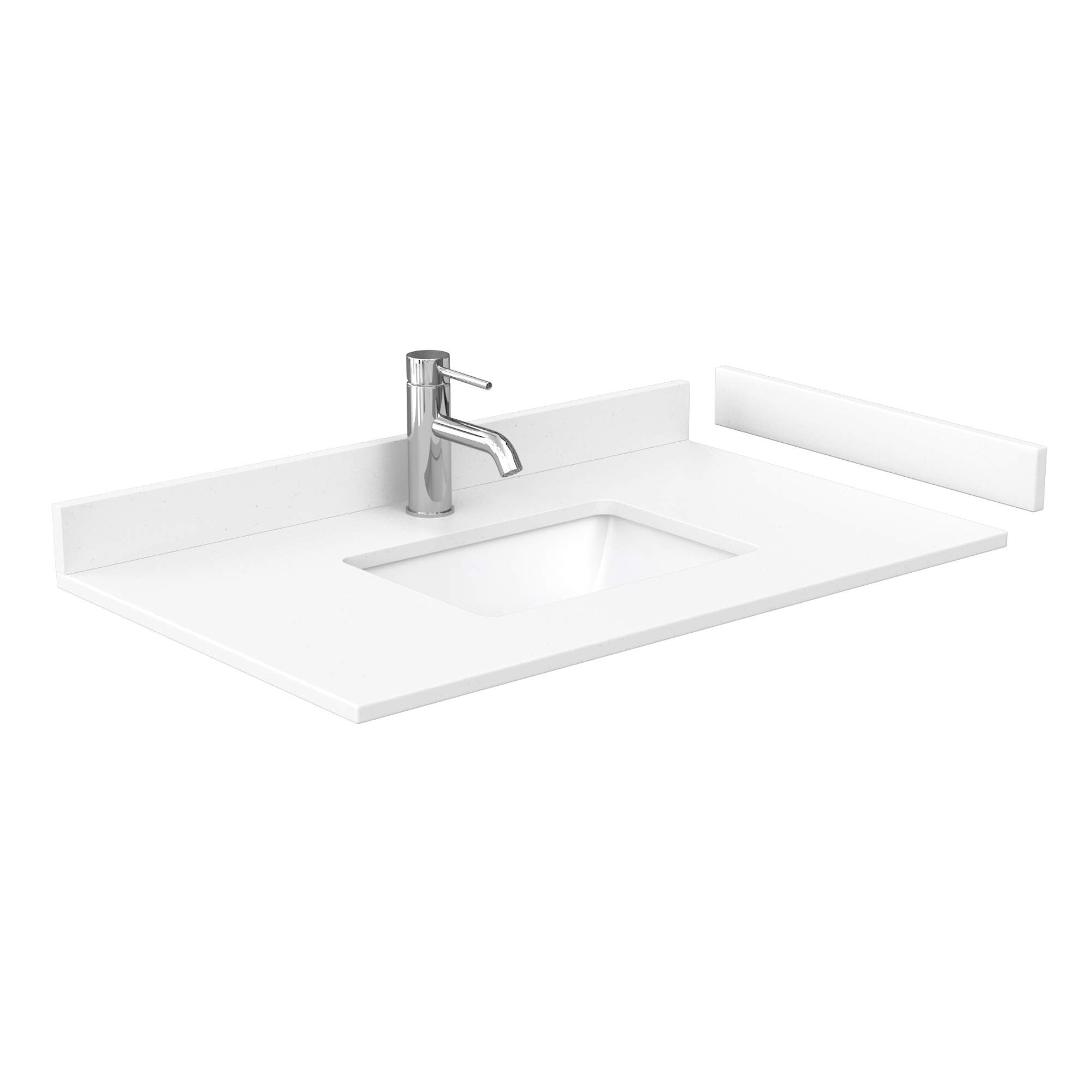 Wyndham Collection Miranda 36 Inch Single Bathroom Vanity with White Cultured Marble Countertop - Green Finish, Undermount Square Sink & Brushed Nickel Trim, Includes 34 Inch Mirror | Perfect for Modern Bathroom Renovation & Small Space Solutions