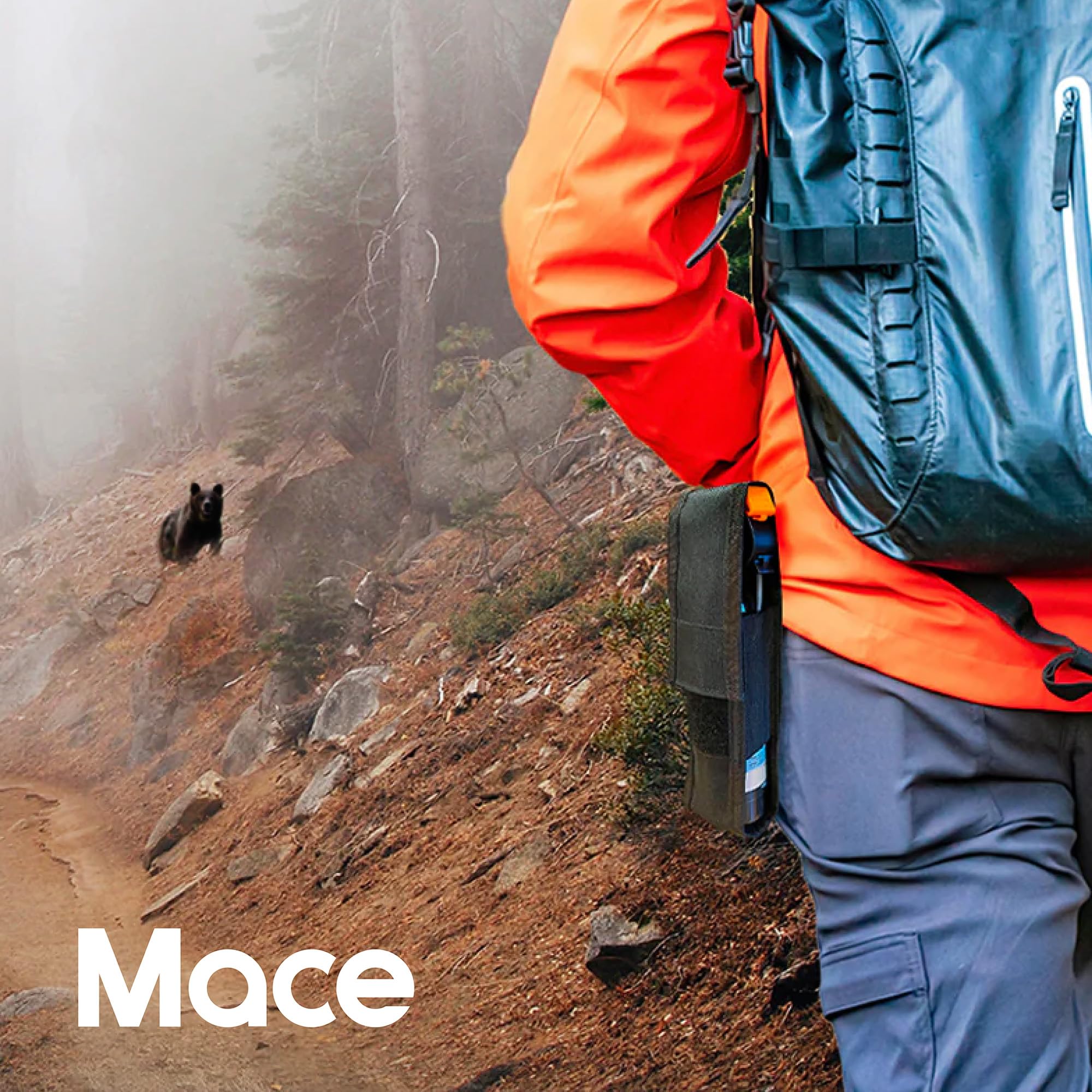 Bear Spray Holster by Mace – Secure & Durable Pepper Spray Holder with Velcro Closure & Belt Loops – Made in USA – Ideal for Hiking, Camping & Outdoor Adventures