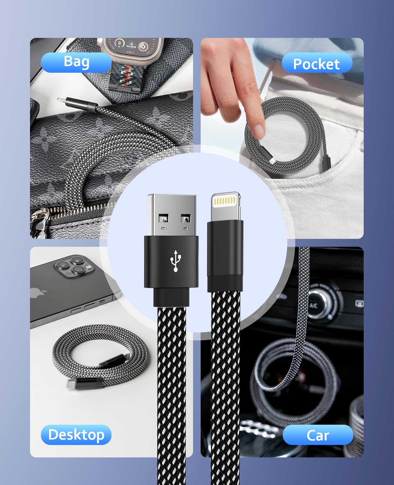 Magtame MFi Certified Magnetic USB C to Lightning Cable - 3.3ft Coiled Braided Fast Charging Cable for iPhone 14/13/12/11/8/SE - Durable Flat Design for Home, Office & Travel Charging