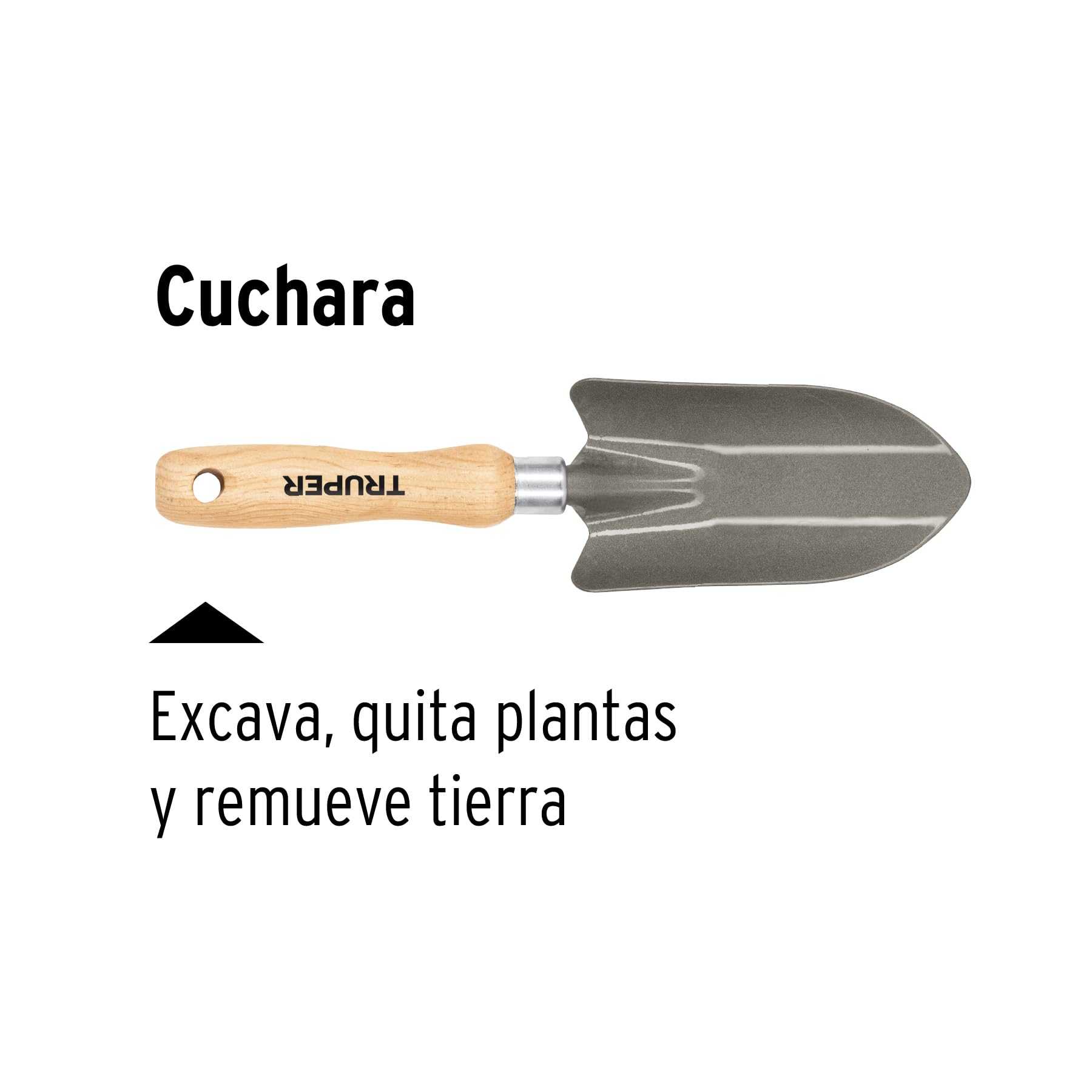 TRUPER GTS-SH 6 Inch Stainless Steel Gardening Trowel - Durable Hand Shovel for Planting, Weeding & Transplanting - Perfect for Home Garden, Flower Beds & Outdoor Landscaping