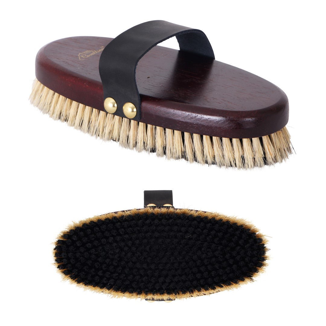 Premium Cavallino Body Brush with Natural Pig Bristles - Large Grooming Brush for Horses | Ideal for Show Preparation & Daily Coat Care