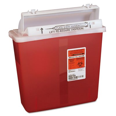 5 Quart Red Polypropylene Sharps Containers - 20 Pack (4.75 x 10.75 x 11.5 Inches) | Safe Needle Disposal for Medical Offices, Clinics & Home Healthcare Use