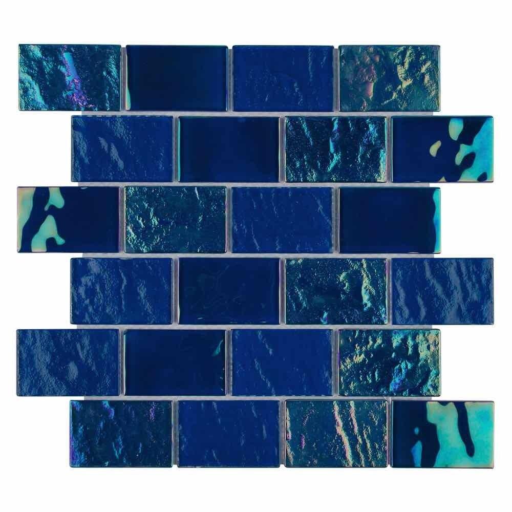 Iridescent Glass Tile - Cobalt Blue 2