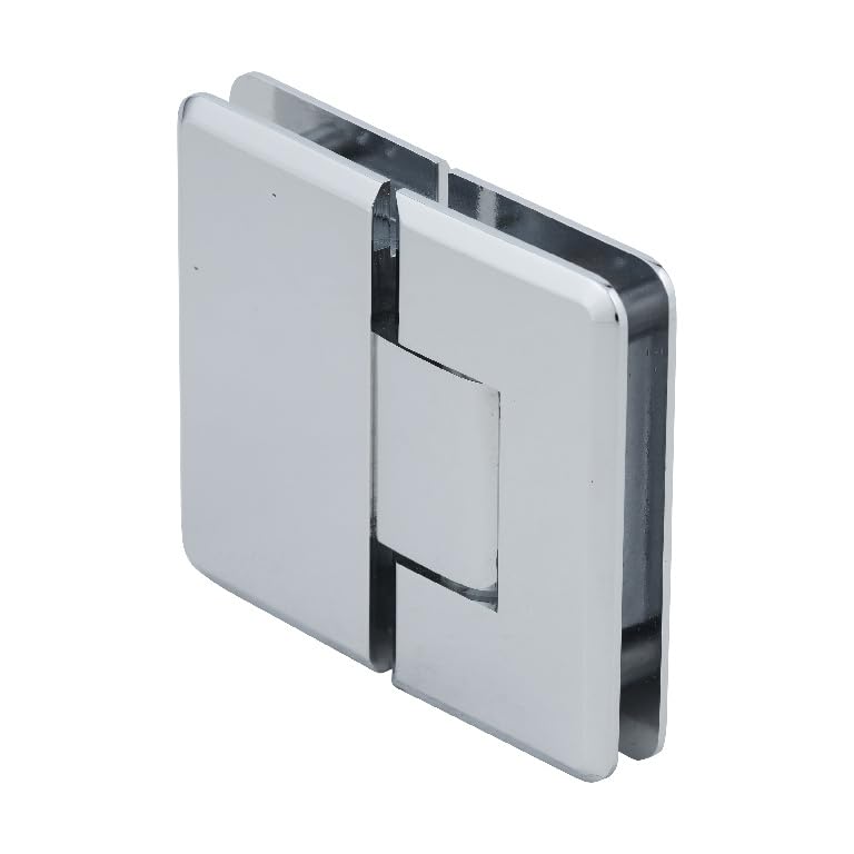 CRL Chrome Cologne 380 Series Adjustable 180° Glass-to-Glass Hinge | C0L380CH by C.R. Laurence | Perfect for Shower Doors, Glass Cabinets & Room Dividers